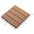 OUTSUNNY - Caillebotis - dalles terrasse - lot de 11 - clipsables, installation très simple - lamelles composite aspect bois de teck - vignette