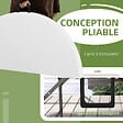 OUTSUNNY - Table pliante table de camping pliable table de jardin Ø 122 x 73H cm poignée acier époxy HDPE blanc - vignette
