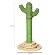 PAWHUT - Griffoir chat design cactus - jouet pompon suspendu, jouet boules - bois de pin sisal vert - vignette