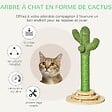 PAWHUT - Griffoir chat design cactus - jouet pompon suspendu, jouet boules - bois de pin sisal vert - vignette