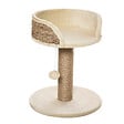 PAWHUT - Arbre à chat griffoir 2 niveaux H. 49 cm - poteau sisal, plateforme observation, jeu de boule suspendue - jute polyester beige - vignette