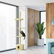 PAWHUT - Arbre à chat hauteur réglable 230-260 cm - niche, 3 plateformes - douce peluche courte beige - vignette