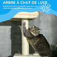 PAWHUT - Arbre à chat hauteur réglable 230-260 cm - niche, 3 plateformes - douce peluche courte beige - vignette