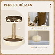 PAWHUT - Arbre à chat griffoir design patte de chat jeu boule suspendue panier plateforme observation peluche beige marron jute naturelle - vignette