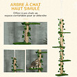 PAWHUT - Arbre à chat poteau à griffer design hauteur réglable dim. 37L x 21l x 202- 242H cm 4 niveaux beige vert - vignette