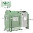 OUTSUNNY - Serre de jardin 1,8 m² - 2 portes zippées 4 fenêtres - acier PE vert - vignette
