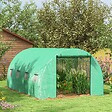 OUTSUNNY - Serre de jardin tunnel 12 m² système d'arrosage intégré acier renforcé PE haute densité vert - vignette
