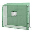 OUTSUNNY - Serre de jardin adossée serre adossée dim. 2L x 0,8l x 2H m 2 portes zippées fenêtre acier PE haute densité vert - vignette