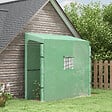 OUTSUNNY - Serre de jardin adossée serre adossée dim. 2L x 0,8l x 2H m 2 portes zippées fenêtre acier PE haute densité vert - vignette