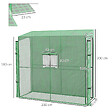 OUTSUNNY - Serre de jardin adossée serre adossée dim. 2L x 0,8l x 2H m 2 portes zippées fenêtre acier PE haute densité vert - vignette
