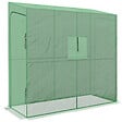 OUTSUNNY - Serre de jardin adossée serre adossée dim. 2L x 0,8l x 2H m 2 portes zippées fenêtre acier PE haute densité vert - vignette