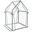 OUTSUNNY - Serre de jardin balcon terrasse serre pour tomates 0,9L x 0,9l x 1,45H m double porte acier PVC transparent vert - vignette