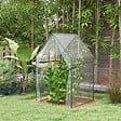 OUTSUNNY - Serre de jardin balcon terrasse serre pour tomates 0,9L x 0,9l x 1,45H m double porte acier PVC transparent vert - vignette