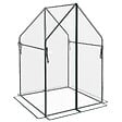 OUTSUNNY - Serre de jardin balcon terrasse serre pour tomates 0,9L x 0,9l x 1,45H m double porte acier PVC transparent vert - vignette