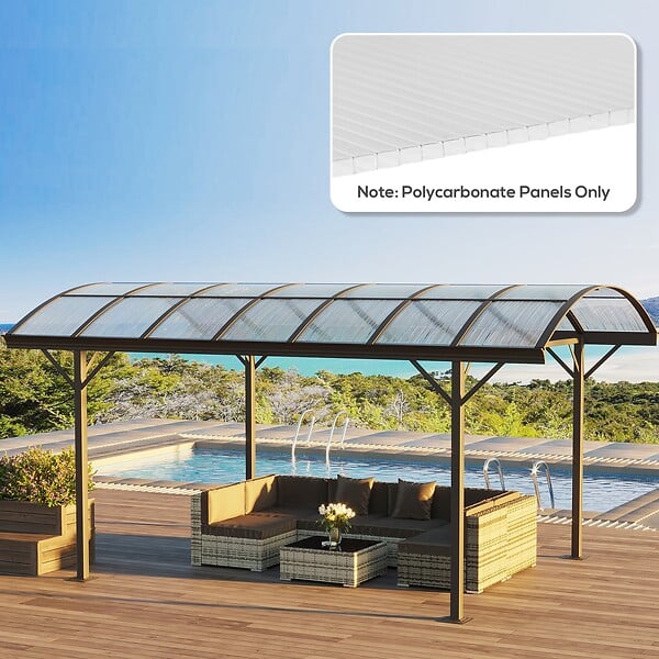OUTSUNNY - Lot de 14 panneaux polycarbonate alvéolaire 4 mm transparent dim. 121L x 61l cm - large