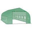 OUTSUNNY - Serre tunnel grande taille 24 m² châssis tubulaire acier galvanisé renforcé 2,4 cm 12 fenêtres 1 porte vert - vignette