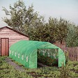 OUTSUNNY - Serre tunnel grande taille 24 m² châssis tubulaire acier galvanisé renforcé 2,4 cm 12 fenêtres 1 porte vert - vignette