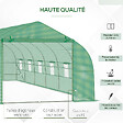 OUTSUNNY - Serre tunnel grande taille 24 m² châssis tubulaire acier galvanisé renforcé 2,4 cm 12 fenêtres 1 porte vert - vignette