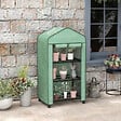 OUTSUNNY - Mini serre de jardin 3 étagères porte enroulable 4 roulettes PE - vignette