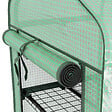 OUTSUNNY - Mini serre de jardin 3 étagères porte enroulable 4 roulettes PE - vignette