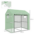 OUTSUNNY - Serre de jardin 2,8 m² porte zippée 2 fenêtres acier PE vert - vignette