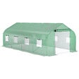 OUTSUNNY - Serre tunnel grande taille 17,85 m² châssis tubulaire acier galvanisé renforcé 2,4 cm 8 fenêtres 1 porte vert - vignette