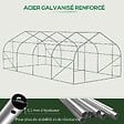 OUTSUNNY - Serre tunnel grande taille 17,85 m² châssis tubulaire acier galvanisé renforcé 2,4 cm 8 fenêtres 1 porte vert - vignette