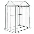 OUTSUNNY - Serre de jardin 0,8 m² - 2 espaces, 2 portes enroulables - acier PE transparent - vignette