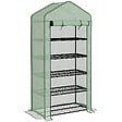 OUTSUNNY - Serre de jardin balcon 5 niveaux porte acier PE vert - vignette