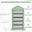 OUTSUNNY - Serre de jardin balcon 5 niveaux porte acier PE vert - vignette