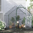 OUTSUNNY - Serre de jardin balcon terrasse serre pour tomates 1,8L x 1l x 1,68H m acier PE imperméable transparent - vignette