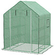 OUTSUNNY - Serre de jardin 6 tablettes dim. 1,4L x 0,73l x 1,9H m porte déroulante fenêtres acier PE haute densité vert - vignette