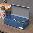 DURHAND - Boite à outils métallique - caisse à outils - verrouillable - tapis EVA poignées tôle acier gris bleu - vignette