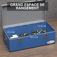 DURHAND - Boite à outils métallique - caisse à outils - verrouillable - tapis EVA poignées tôle acier gris bleu - vignette
