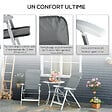 OUTSUNNY - Lot de 2 chaises de jardin pliantes dossier haut inclinable multipositions accoudoirs tétière alu. oxford déperlant gris - vignette