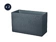 EDA - Lot de 2 Jardinières Muret Graphit 99,5 x 39,5 x 60 cm - 116 L - Gris anthracite - Eda - vignette