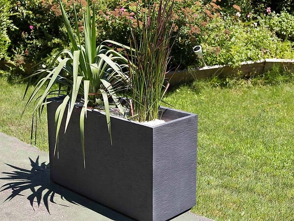 EDA - Lot de 2 Jardinières Muret Graphit 99,5 x 39,5 x 60 cm - 116 L - Gris anthracite - Eda - large