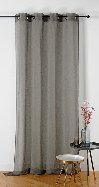 LINDER - LINDER VOILAGE CHAMBRAY LIN NATUREL & NOIR 145x240cm - large