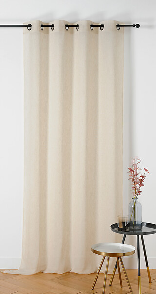 LINDER - Voilage Chambray lin - Naturel & Ecru - 145x240cm - large