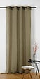 LINDER - Voilage Chambray poly-lin - Naturel & Kaki - 145x240cm - vignette