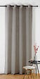 LINDER - Voilage poly-lin Chambray - Naturel & Gris - L.145xl.240cm - vignette