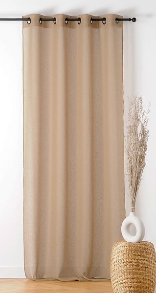 LINDER - Voilage Boucline à œillets - Écru - 140x240cm - large