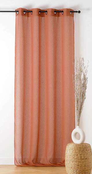 LINDER - Voilage Boucline - Rouge brique - 140x240cm - large