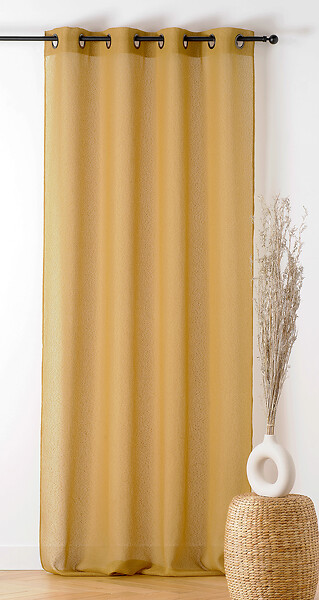 LINDER - Voilage Boucline en polyester - Miel - 140x240cm - large