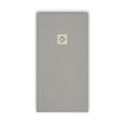 STANO - Receveur de douche 80 x 90 cm extra plat PURE en résine surface ardoisée gris Grille inox - vignette