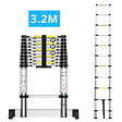 SECURY-T - Echelle télescopique aluminium 11 marches H3,2 m avec barre stabilisatrice - vignette