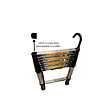 SECURY-T - Echelle télescopique aluminium 13 marches H 3,8M avec crochets démontables et barre stabilisatrice - vignette