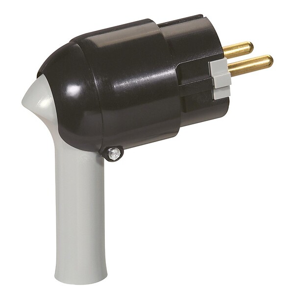 LEGRAND - Fiche mâle 2P+T plastique sortie latérale - Noir - 16A - large