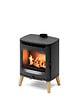 FREEPOINT - Poêle à bois Flos Wood - Fonte - Noir - 7.5kW - vignette