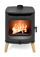 FREEPOINT - Poêle à bois Flos Wood - Fonte - Noir - 7.5kW - vignette